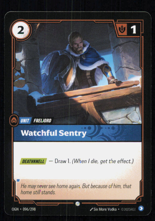 🎴 Watchful Sentry 096/298 Common OGN Origins NM