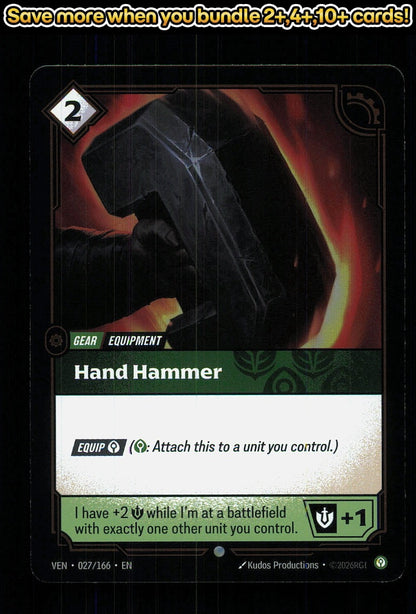 🎴 Hand Hammer 027/166 Common Foil Vendetta NM 🎨 Productions