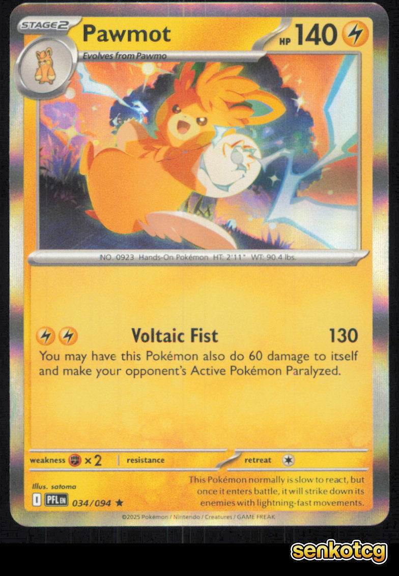 🎴 Pawmot 034/094 Rare Phantasmal Flames NM