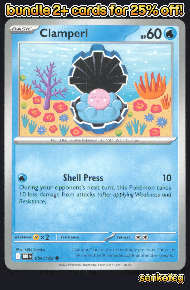 🎴 Clamperl 054/182 Common Destined Rivals NM