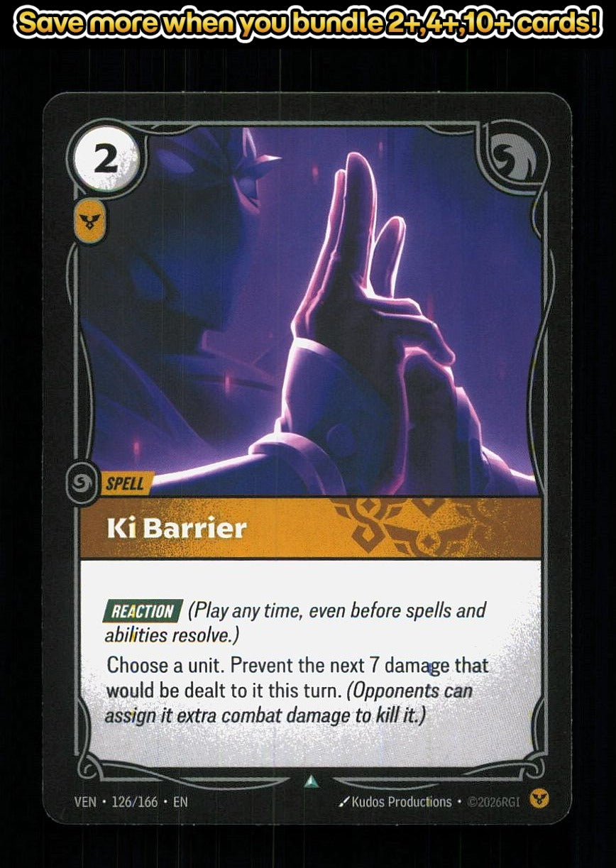 🎴 Ki Barrier 126/166 Uncommon Vendetta NM 🎨 Productions