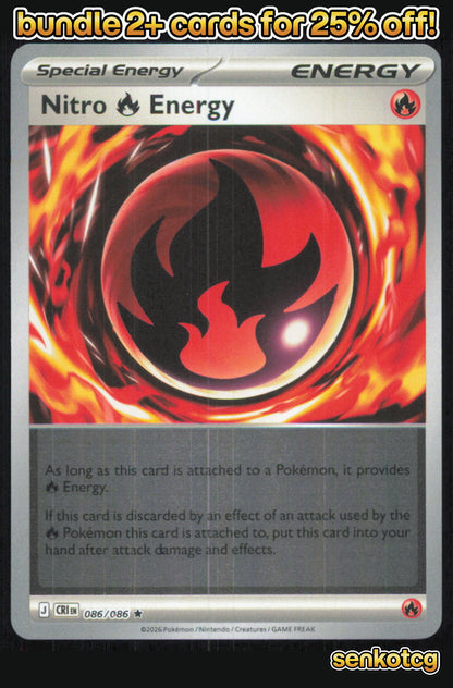 🎴 Nitro R Energy 086/086 Rare Reverse Holo Chaos Rising NM 🎨