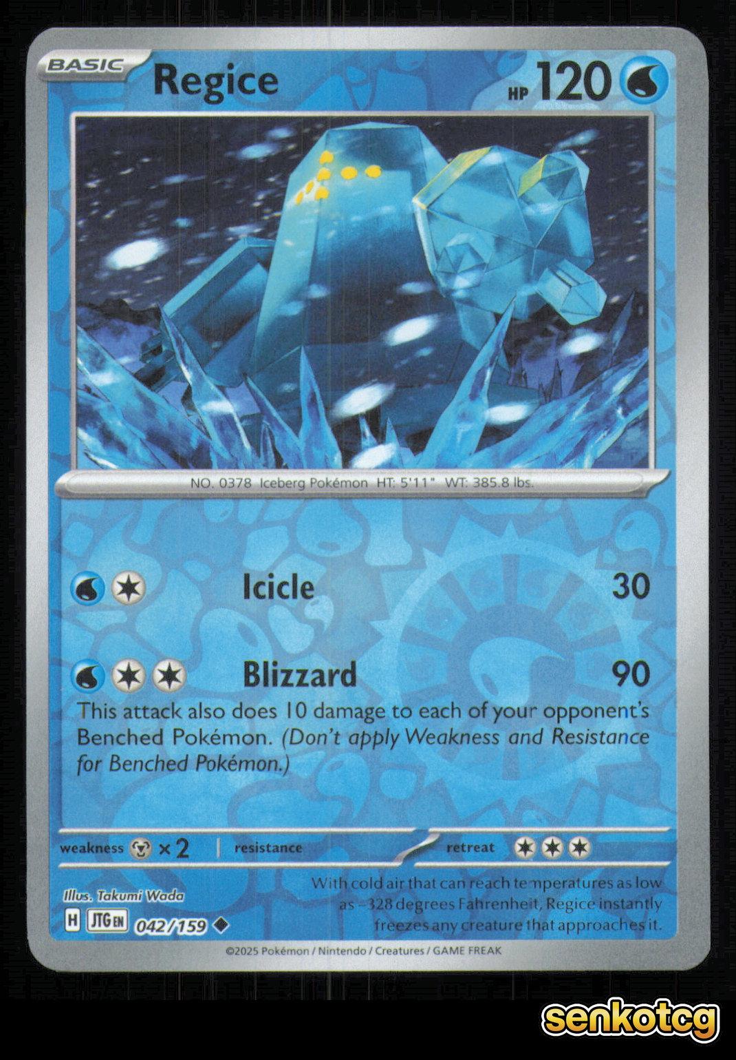 🎴 Regice 042/159 Reverse Holo Journey Together NM 🎨 Wada