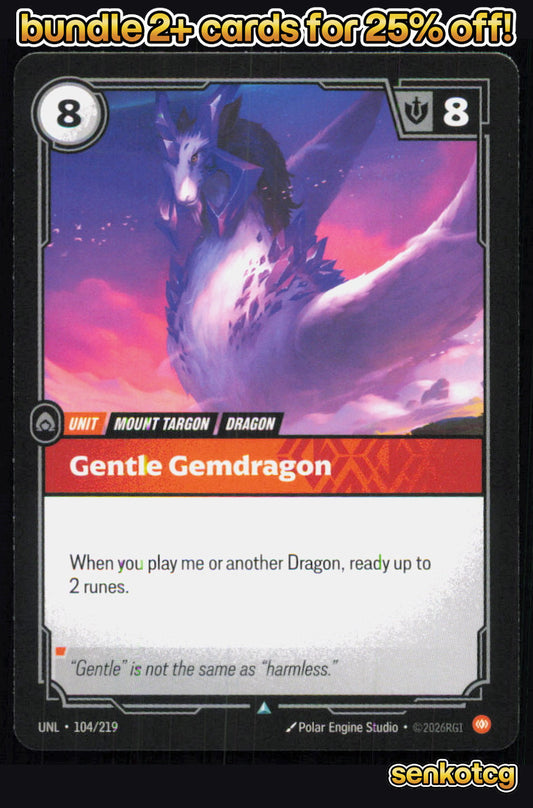 🎴 Gentle Gemdragon 104/219 Uncommon Unleashed NM