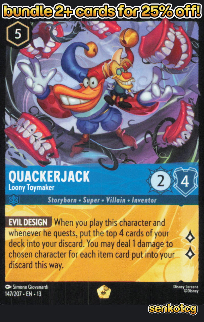 🎴 Quackerjack - Loony Toymaker 147/204 Legendary Attack of the Vine! NM