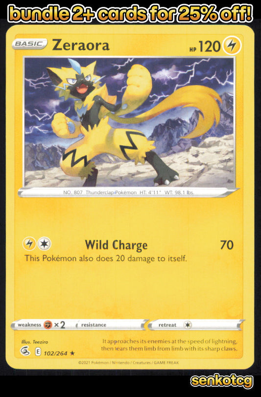 🎴 Zeraora 102/264 Rare Fusion Strike NM