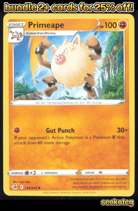 🎴 Primeape 134/264 Uncommon Fusion Strike NM