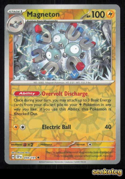 🎴 Magneton 059/191 Reverse Holo Surging Sparks NM 🎨 Niso