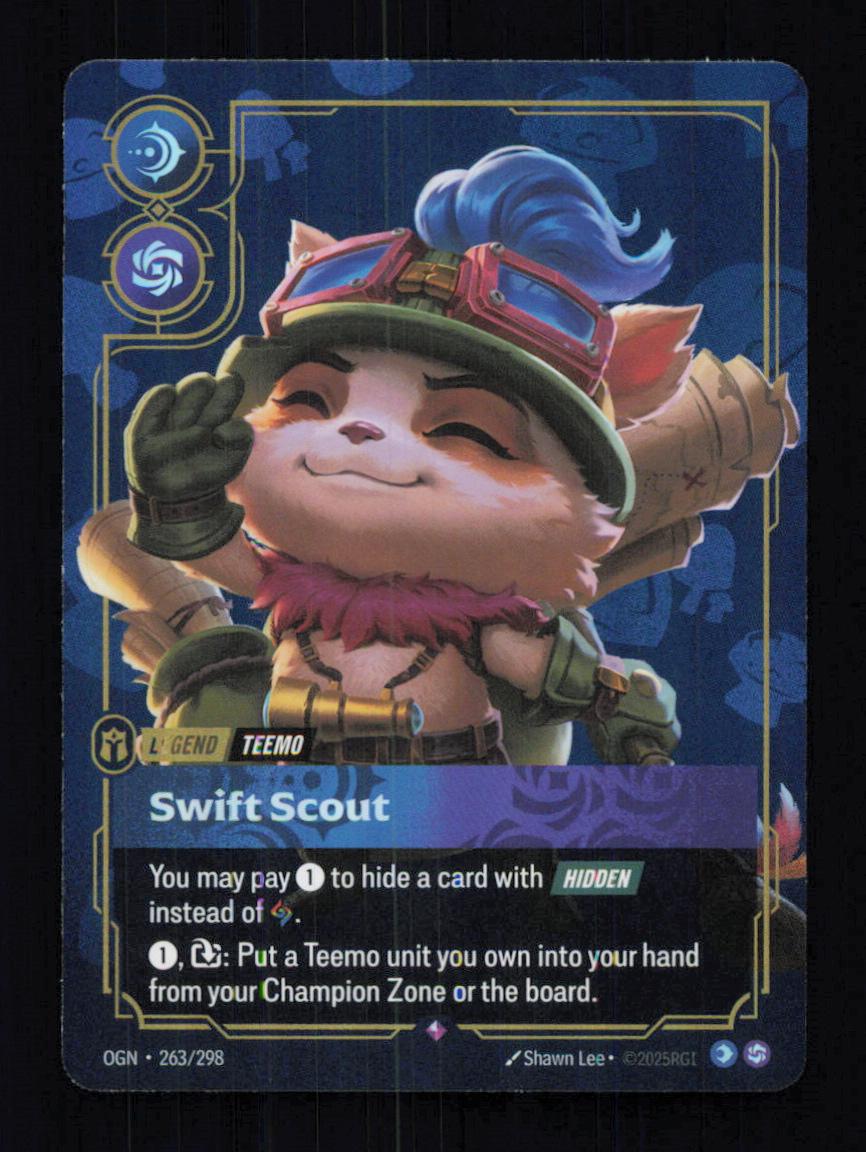 🎴 Teemo Swift Scout 263/298 Rare Foil OGN Origins NM