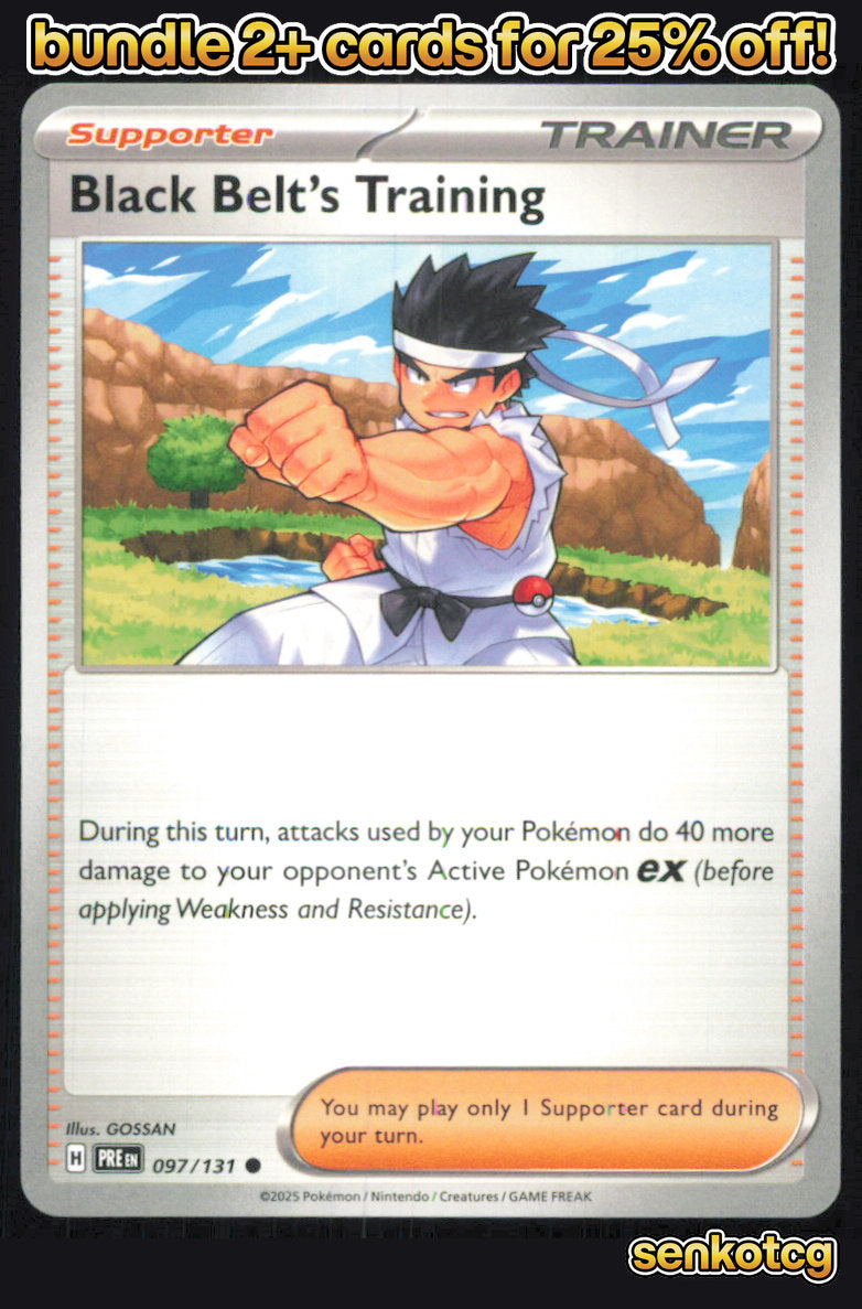 🎴 Black Belt's Training 097/131 Common Prismatic Evolutions NM 🎨 GOSSAN