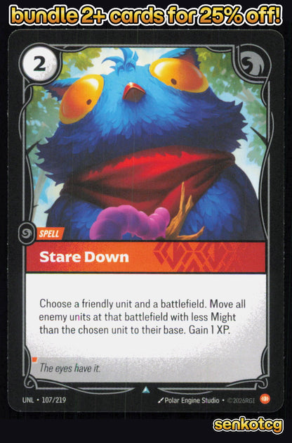🎴 Stare Down 107/219 Uncommon Unleashed NM