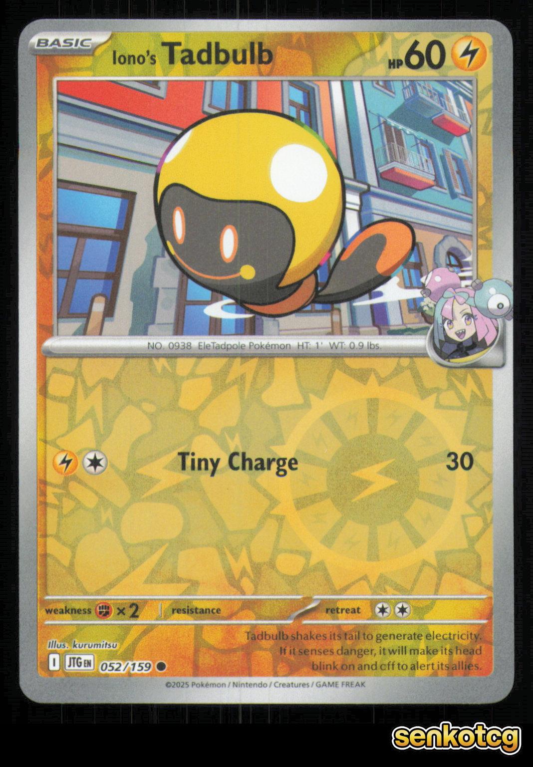 🎴 Iono's Tadbulb 052/159 Reverse Holo Journey Together NM 🎨 kurumitsu