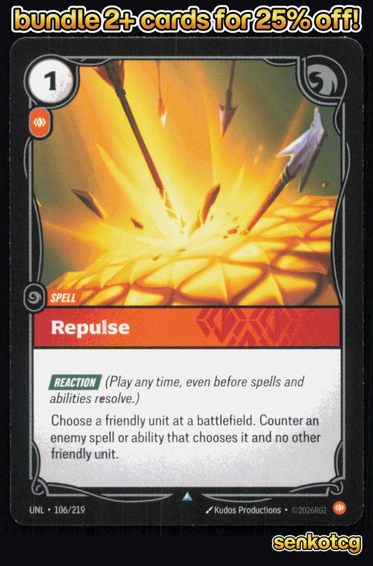 🎴 Repulse 106/219 Uncommon Unleashed NM
