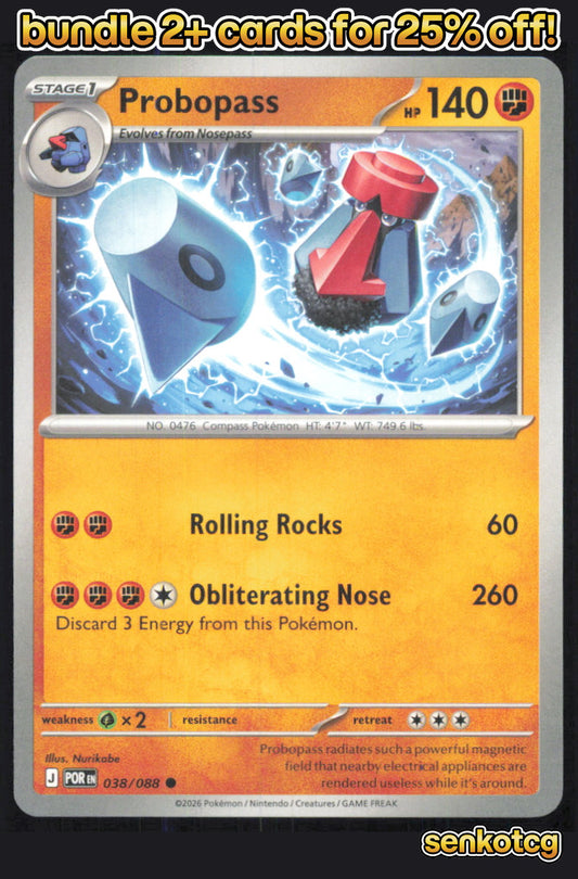 🎴 Probopass 038/088 Common Perfect Order NM 🎨 Nurikabe