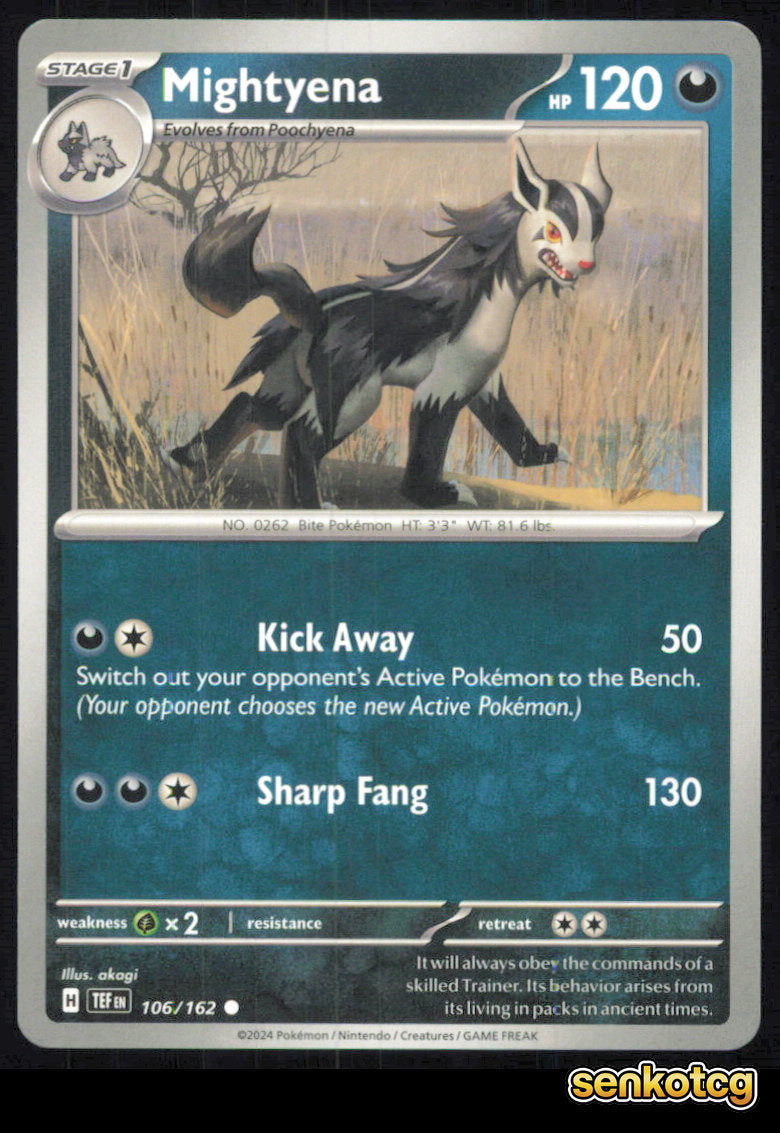 🎴 Mightyena 106/162 Common Temporal Forces NM