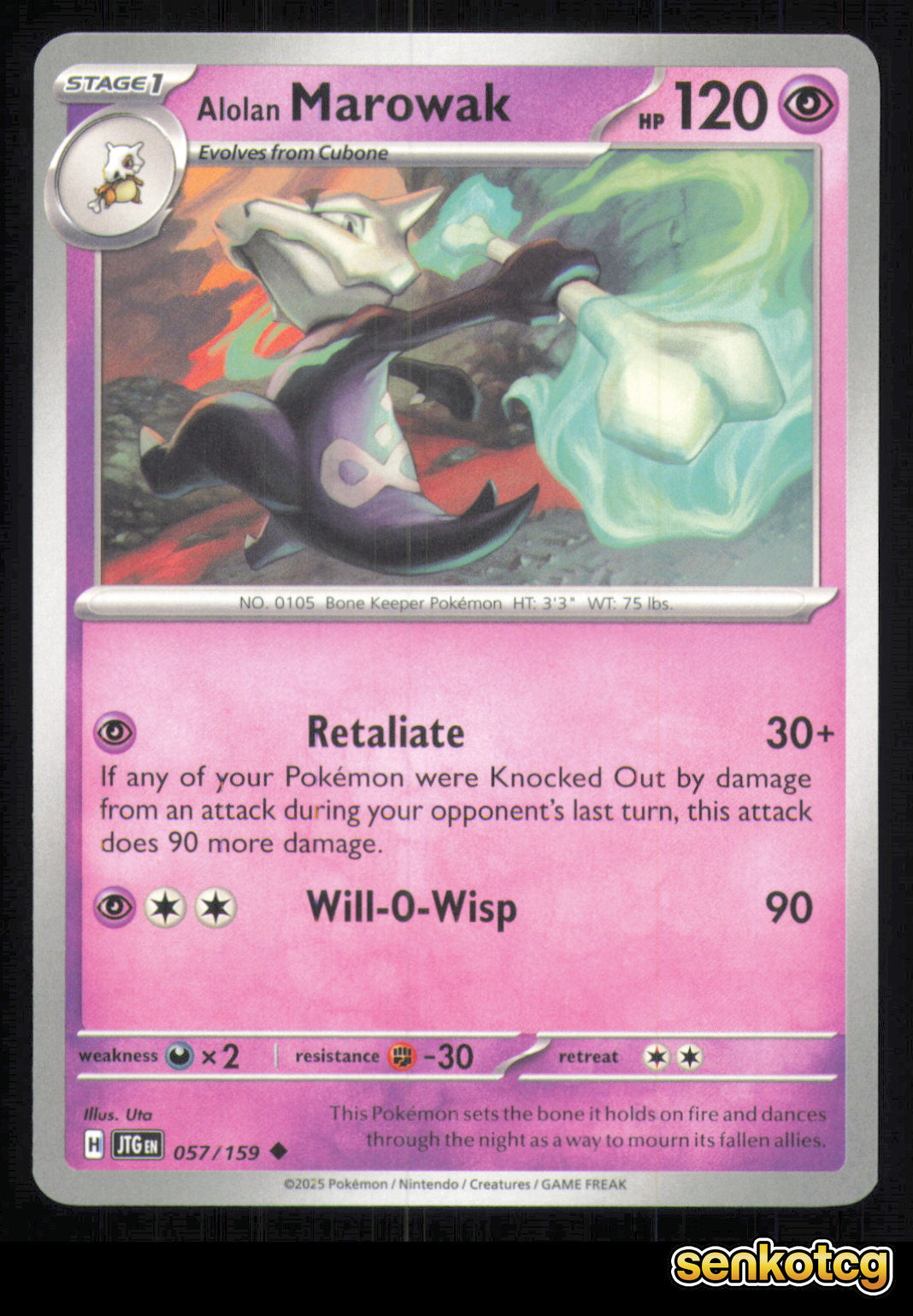 🎴 Alolan Marowak 057/159 Journey Together NM 🎨 Uta