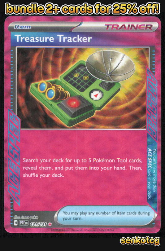 🎴 Treasure Tracker 131/131 ACE SPEC Rare Holo Prismatic Evolutions NM 🎨 yukie