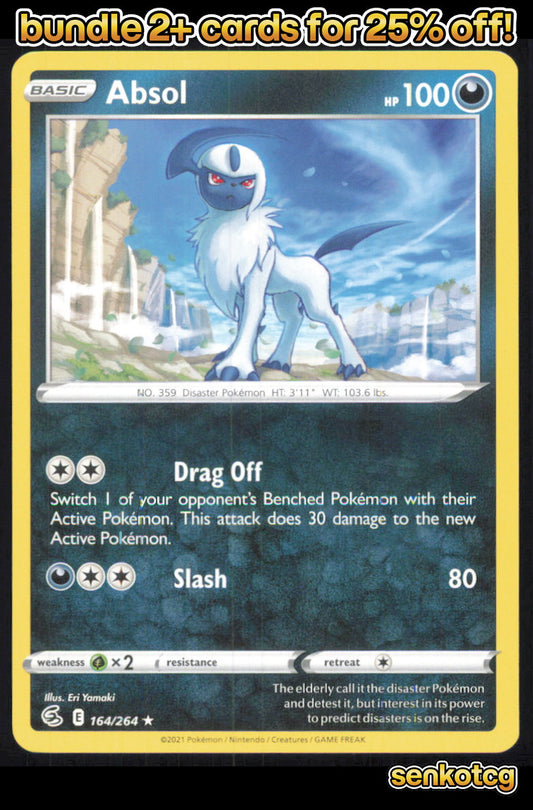 🎴 Absol 164/264 Rare Fusion Strike NM