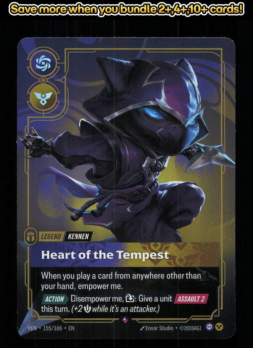 🎴 Kennen - Heart of the Tempest 155/166 Rare Foil Vendetta NM 🎨 Studio