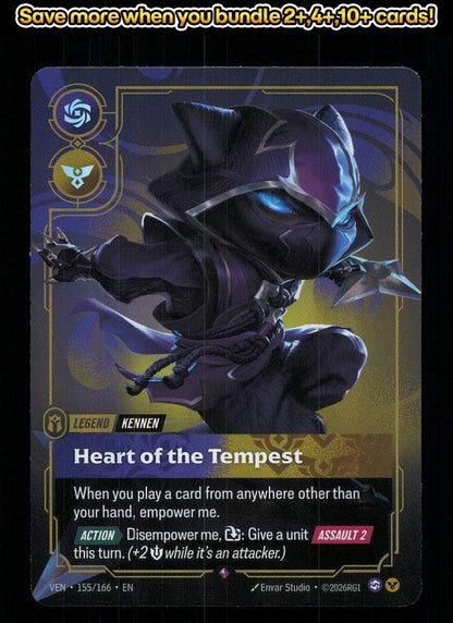 🎴 Kennen - Heart of the Tempest 155/166 Rare Foil Vendetta NM 🎨 Studio
