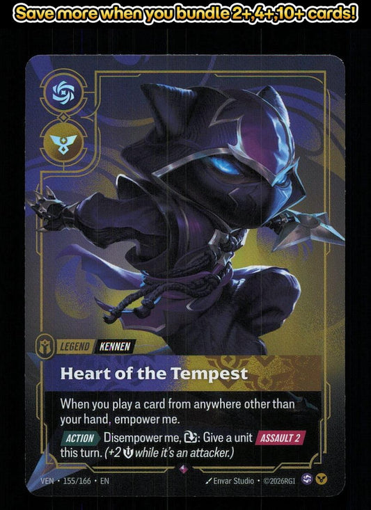 🎴 Kennen - Heart of the Tempest 155/166 Rare Foil Vendetta NM 🎨 Studio