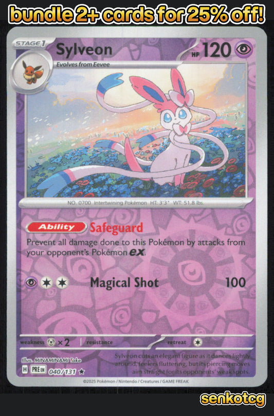 🎴 Sylveon 040/131 Rare Reverse Holo Prismatic Evolutions NM 🎨 Take