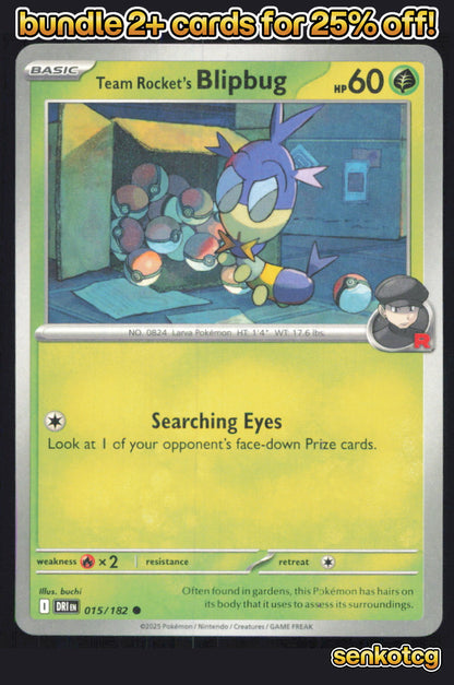🎴 Team Rocket's Blipbug 015/182 Common Destined Rivals NM