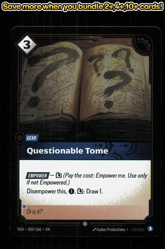 🎴 Questionable Tome 054/166 Common Foil Vendetta NM 🎨 Productions