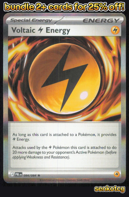 🎴 Voltaic Lightning Energy 084/084 Rare Holo Pitch Black NM 🎨