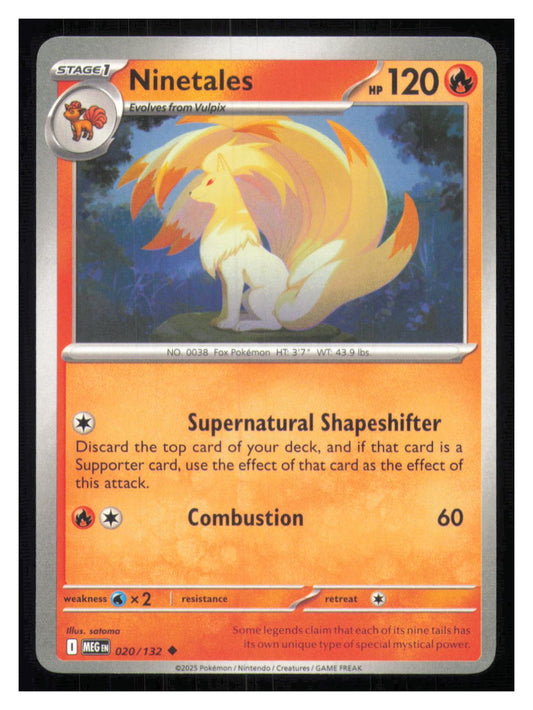 🎴 Ninetales 020/132 Uncommon Mega Evolution NM