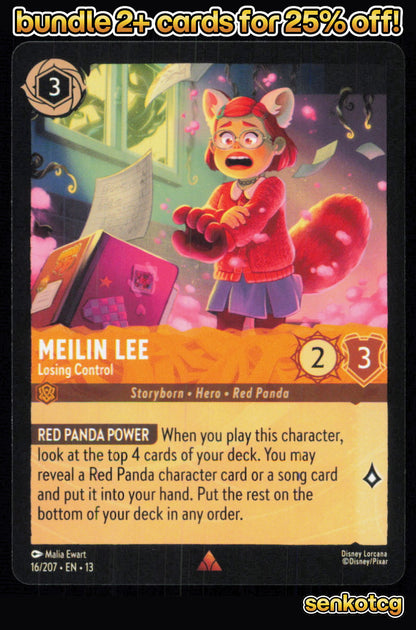 🎴 Meilin Lee - Losing Control 16/204 Rare Attack of the Vine! NM