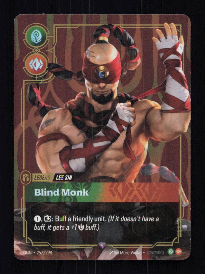🎴 Lee Sin Blind Monk 257/298 Rare Foil OGN Origins NM