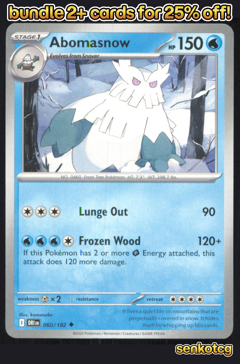 🎴 Abomasnow 060/182 Uncommon Destined Rivals NM