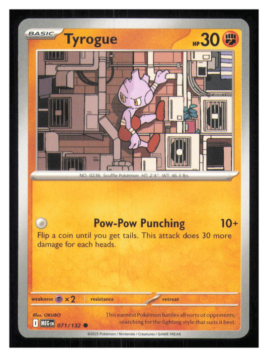 🎴 Tyrogue 071/132 Common Mega Evolution NM