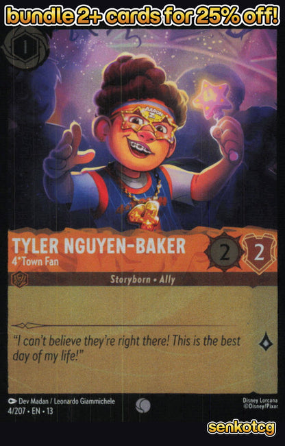🎴 Tyler Nguyen-Baker - 4*Town Fan 4/204 Common Cold Foil Attack of the Vine! NM