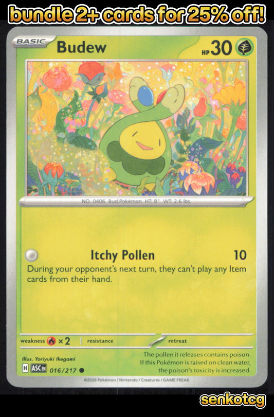 🎴 Budew 016/217 Common ASC Ascended Heroes NM