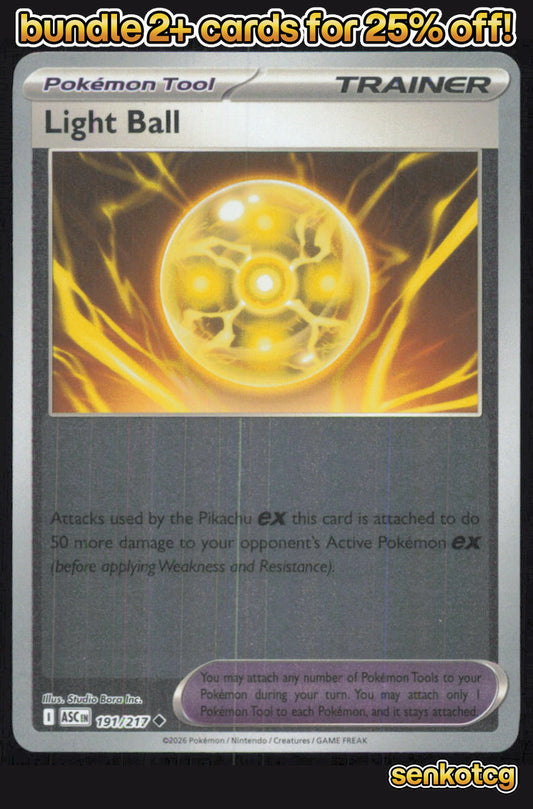 🎴 Light Ball 191/217 Uncommon Reverse Holo Ascended Heroes NM 🎨