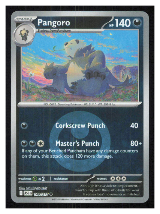🎴 Pangoro (Energy Symbol Pattern) 140/217 Reverse Holo Ascended Heroes NM