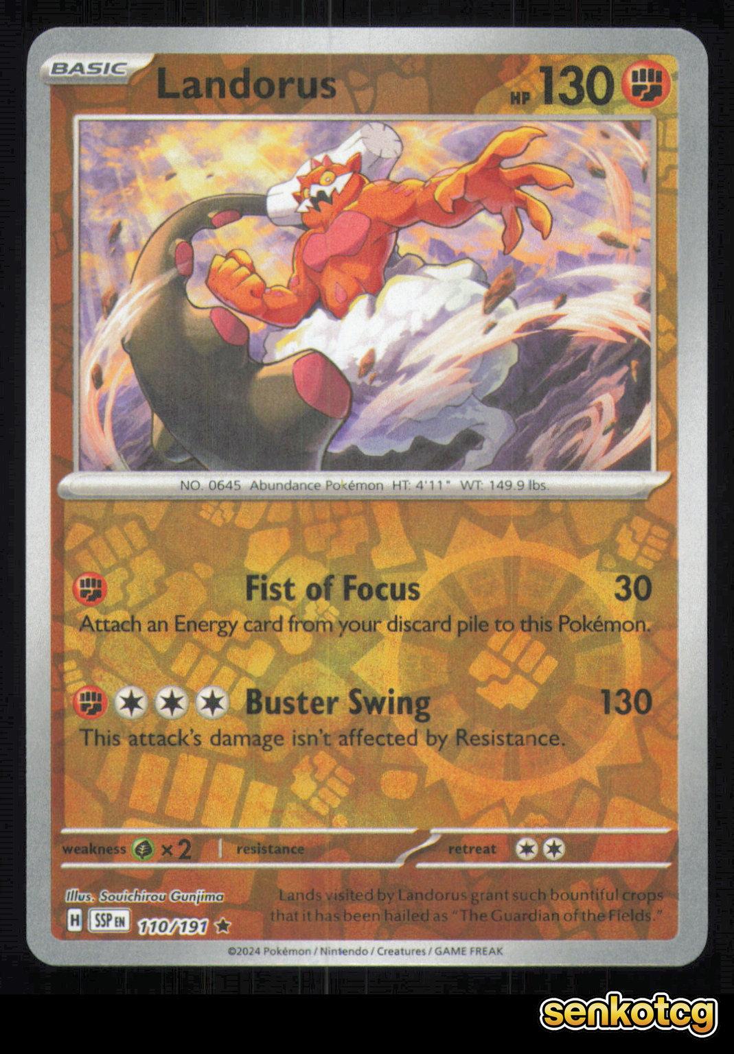 🎴 Landorus 110/191 Reverse Holo Surging Sparks NM 🎨 Gunjima