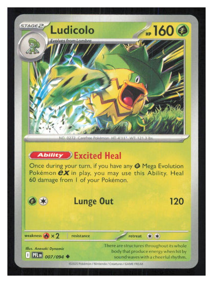 🎴 Ludicolo 007/094 Uncommon PFL Phantasmal Flames NM