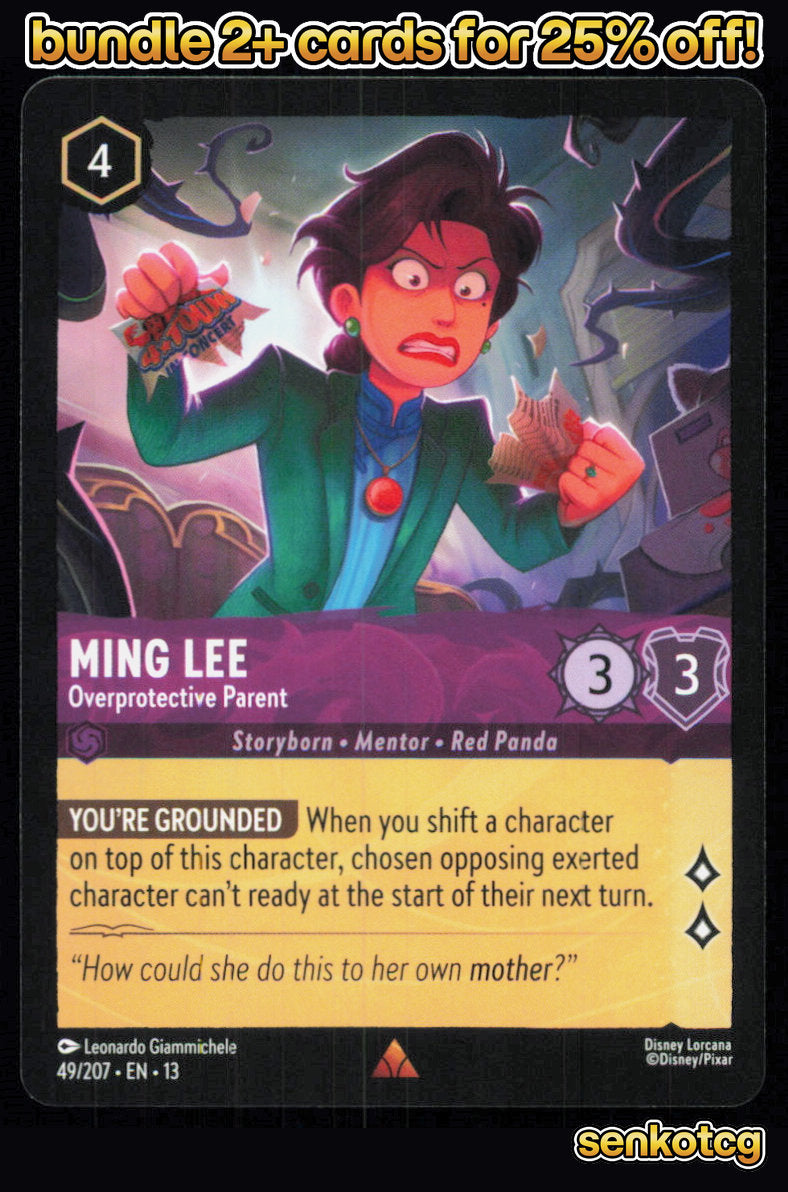 🎴 Ming Lee - Overprotective Parent 49/204 Rare Attack of the Vine! NM