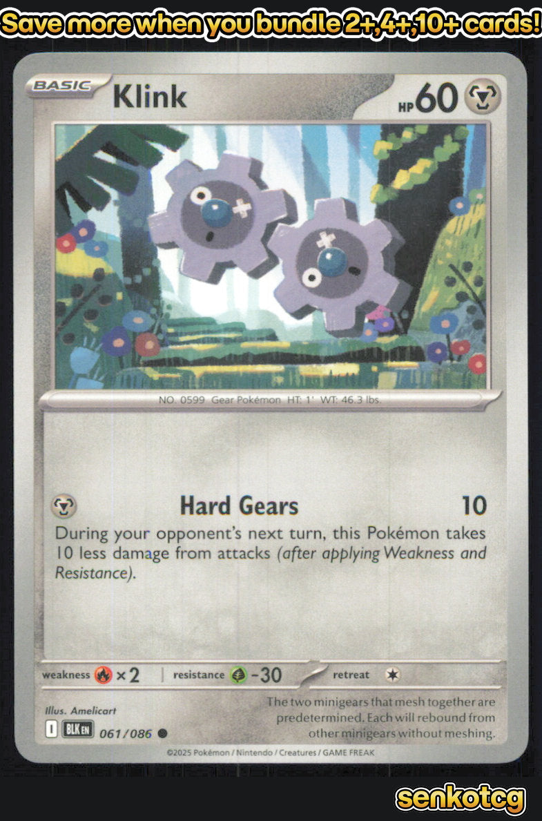 🎴 Klink 061/086 Common Black Bolt NM 🎨 Amelicart