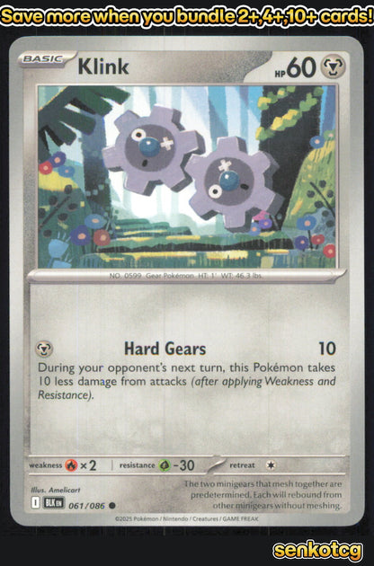 🎴 Klink 061/086 Common Black Bolt NM 🎨 Amelicart