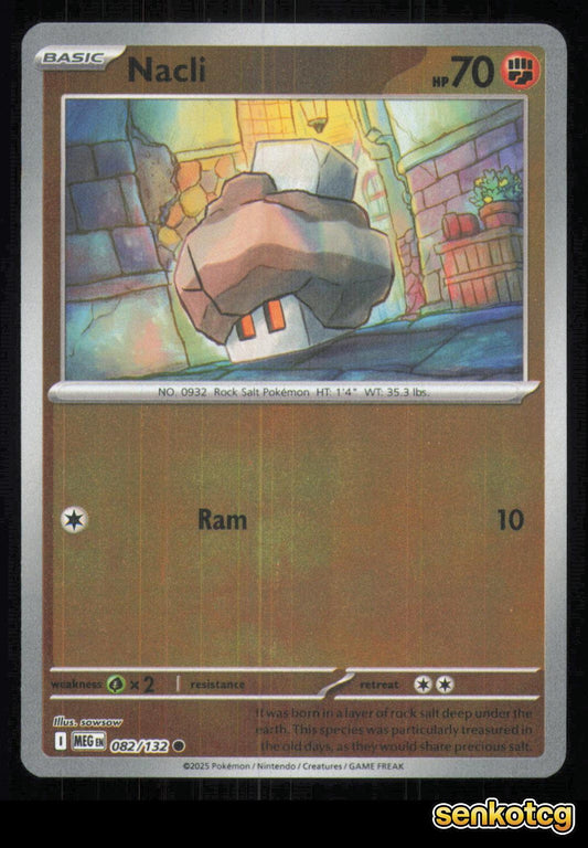 🎴 Nacli 082/132 Common Reverse Holo Mega Evolution NM