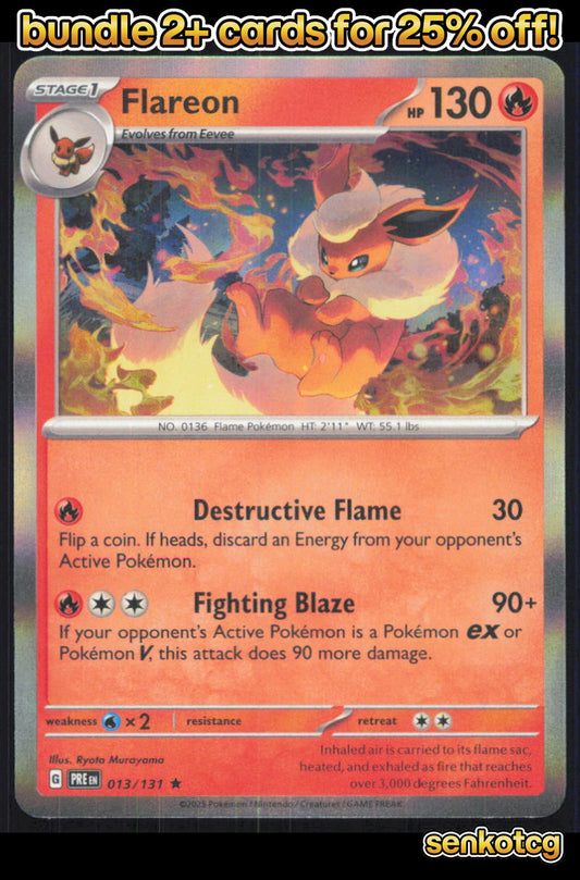 🎴 Flareon 013/131 Rare Holo Prismatic Evolutions NM
