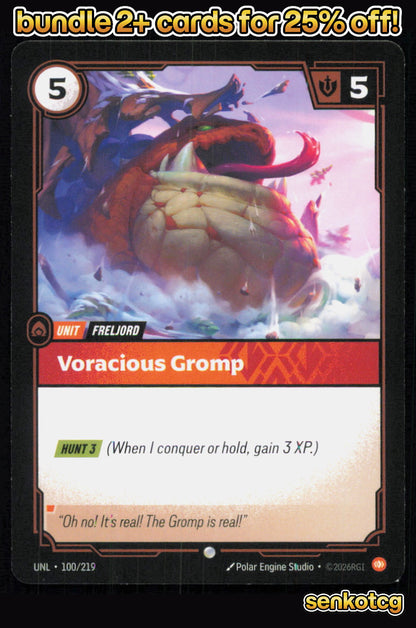 🎴 Voracious Gromp 100/219 Common Unleashed NM