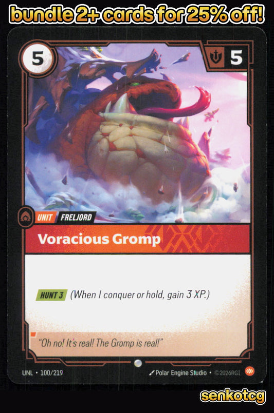 🎴 Voracious Gromp 100/219 Common Unleashed NM