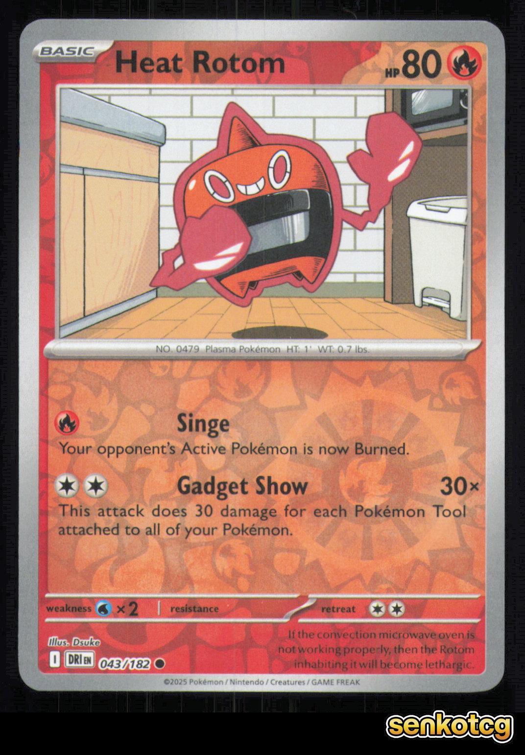 🎴 Heat Rotom 043/182 Reverse Holo Destined Rivals NM 🎨 Dsuke
