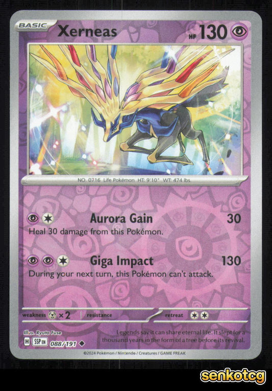 🎴 Xerneas 088/191 Reverse Holo Surging Sparks NM 🎨 Fuse