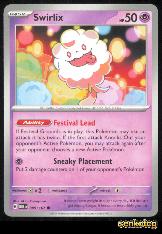 🎴 Swirlix 089/167 Common Twilight Masquerade NM
